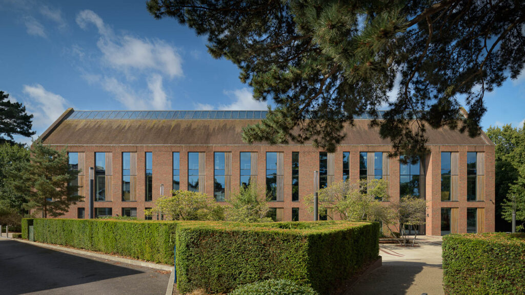 The Harrison Centre Reigate Gramme School, entire North East elevation and landscape